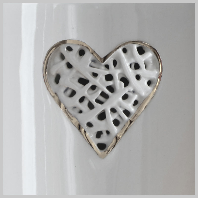 Tangled Heart Motif Vase with lustre detailing