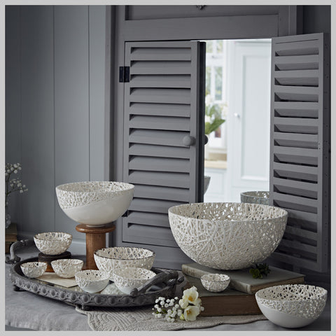 Tangled Web Medium Decorative Bowl with Platinum Lustre Detailing - Timea  Sido Contemporary Ceramics