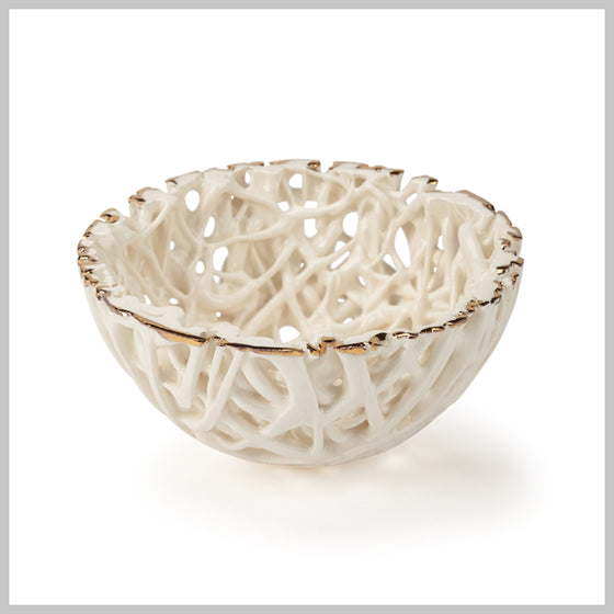 Tangled Web Mini Decorative Bowl with Gold Lustre detailing
