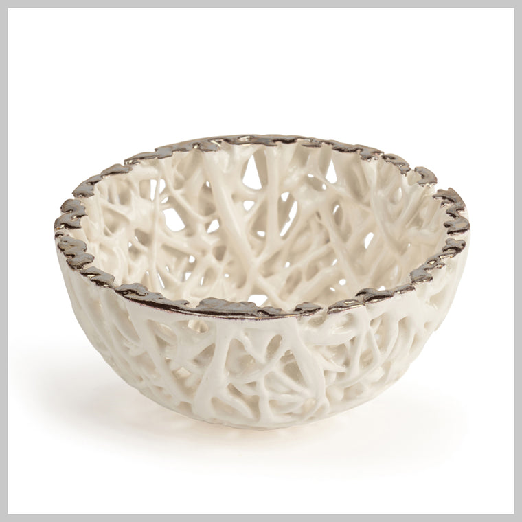 Tangled Web Small Decorative Bowl with Platinum Lustre detailing