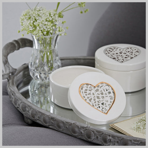 Tangled Heart Trinket Box with lustre detailing