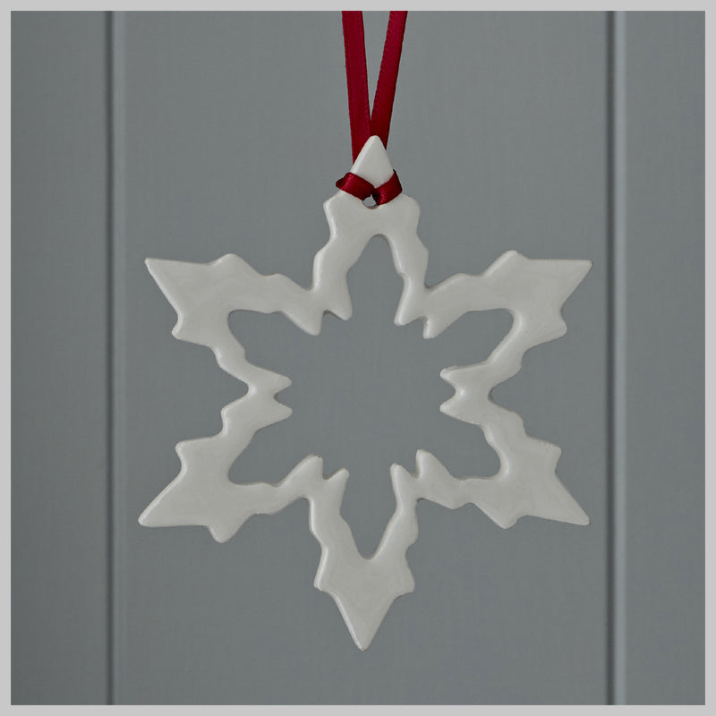 Ceramic Snowflake Hanging Decoration