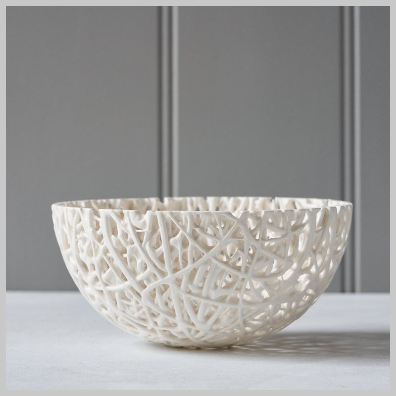 White Ceramic Long Decorative bowl - Home & Lifestyle from The Luxe Company  UK