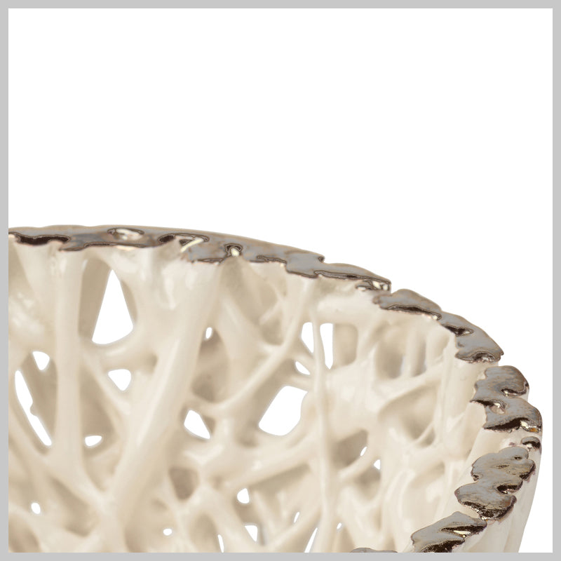 Tangled Web Medium Decorative Bowl with Platinum Lustre Detailing